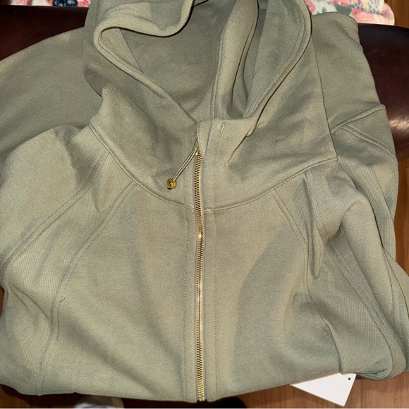 Lululemon Scuba Oversized 1/2 zip full length hoodie Bayleaf/Gold - Picture 6 of 8